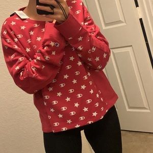 Champion sweater. Red champion sweater with stars